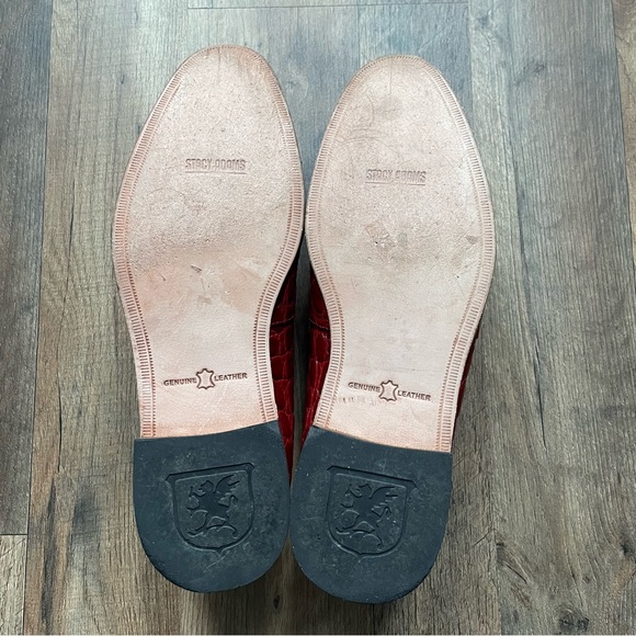 Stacy Adams Mens Red Diamonte Leather Dress Shoes 10 M - Picture 11 of 12